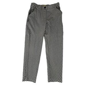 BETABRAND Pull-on Stretch Ankle Pants Black White Cats Petite Large